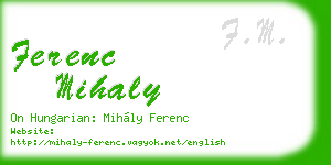 ferenc mihaly business card
