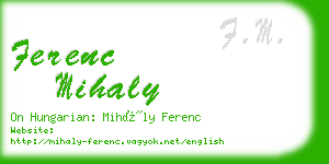 ferenc mihaly business card